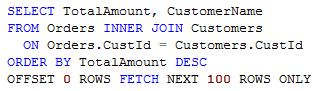 Sample query using OFFSET & FETCH